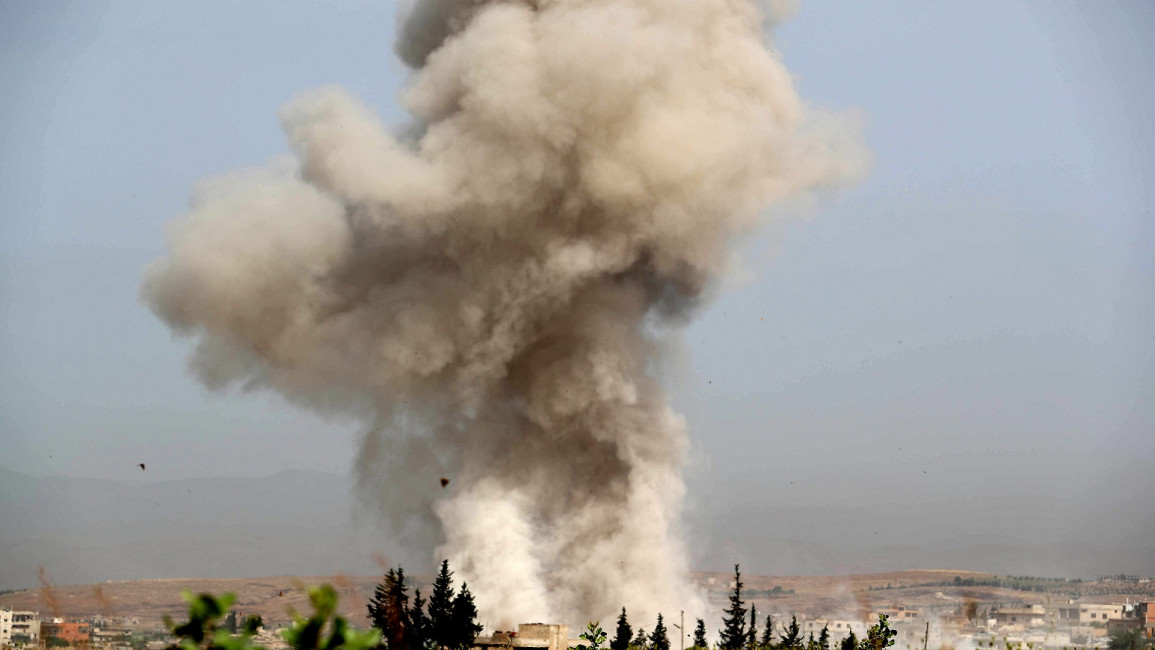 Syria airstrike idlib getty