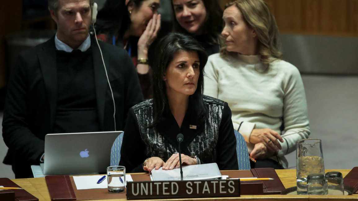 US ambassador to UN Nikki Haley at Security Council