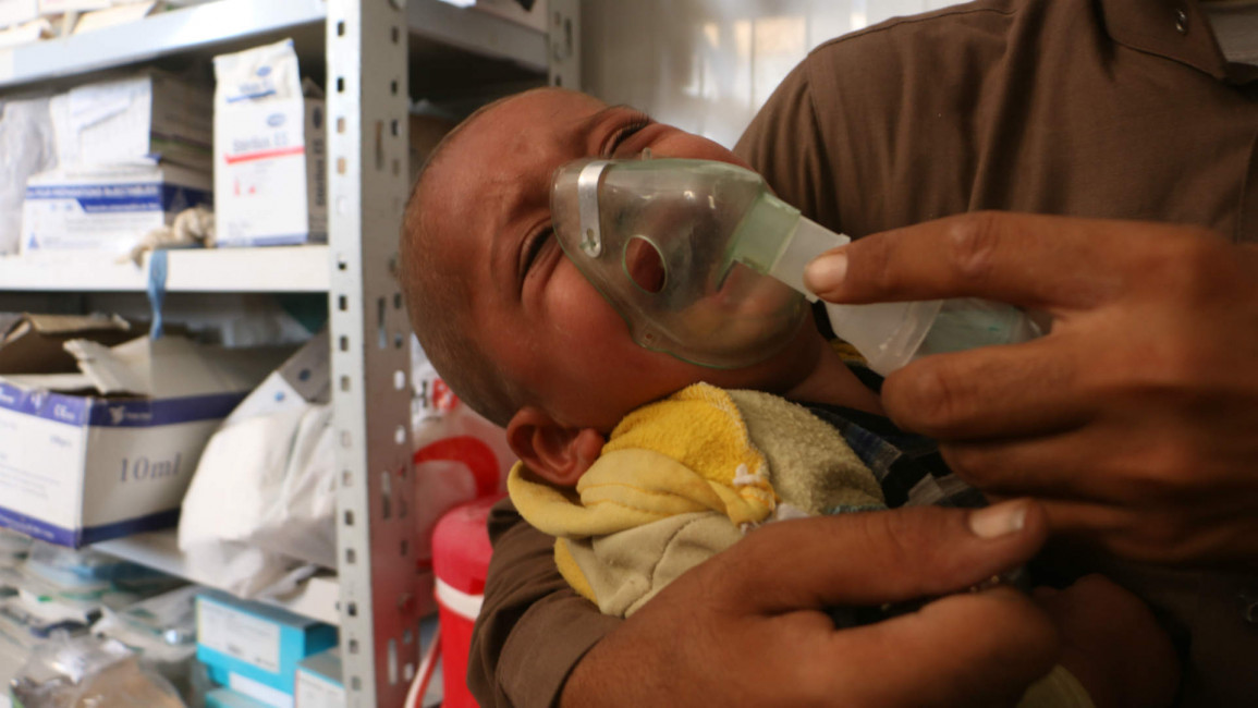 idlib child oxygen mask syria - aaref watad