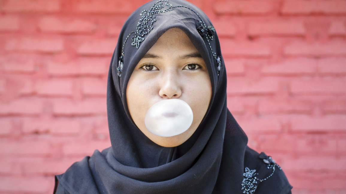 bubblegum muslim woman - getty