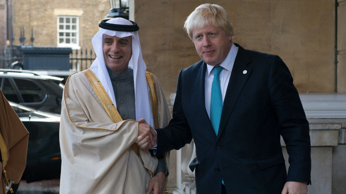 Boris Johnson and Adel al Jubeir AFP