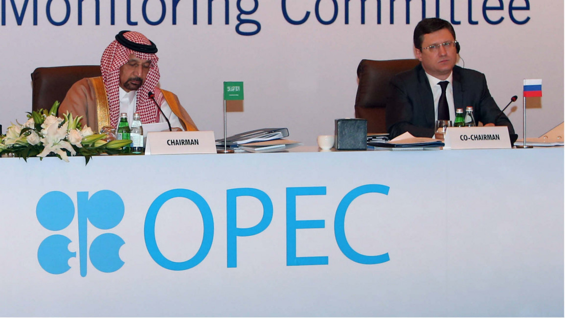 Saudi and Russian energy ministers at OPEC meeting 2018