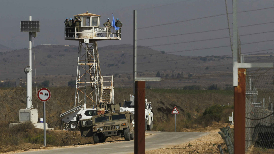UN peacekeepers at the Quneitra crossing