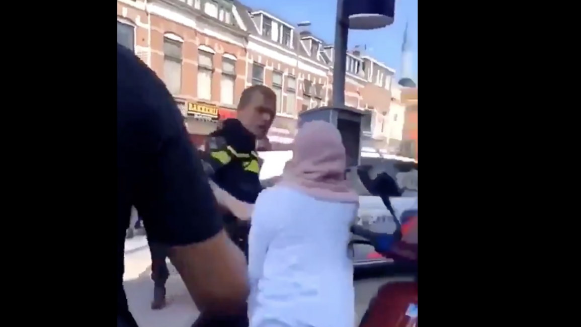 Muslim woman Dutch police - Twitter