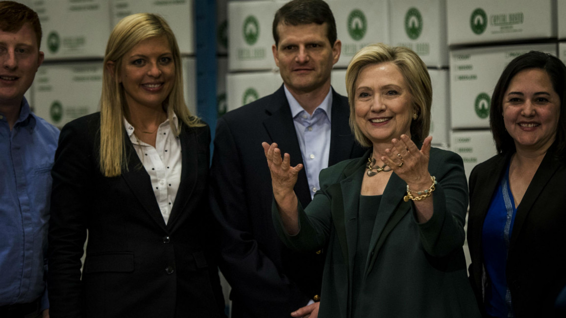 Clinton campaigning in Iowa [Getty]