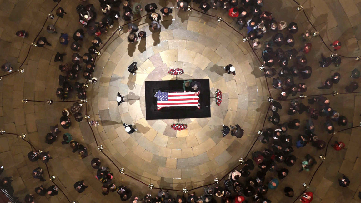 George HW Bush funeral casket Getty