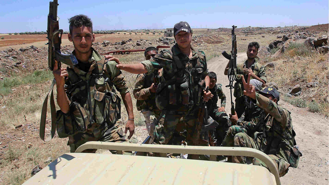 Syrian regime troops Daraa