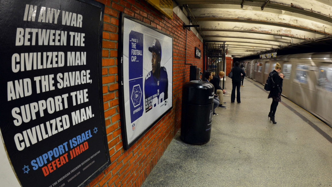 anti-islam ad in new york subway (AFP)