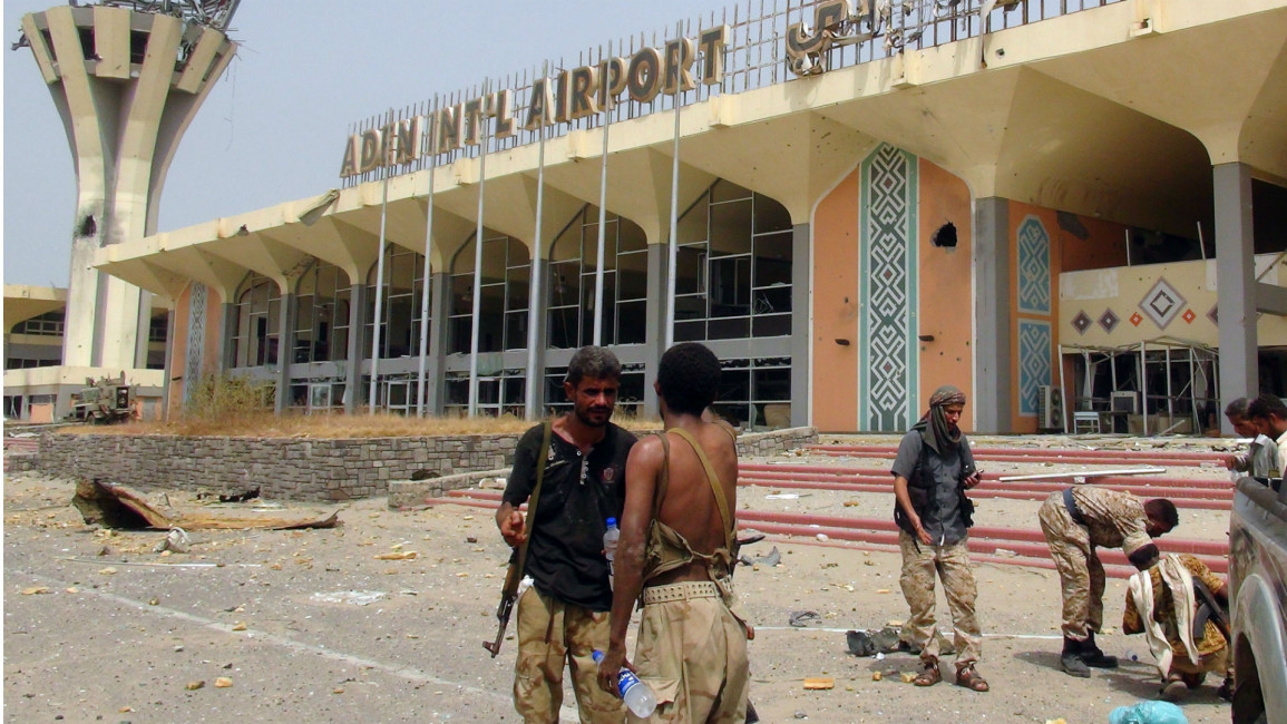 yemen aden airport fighting afp