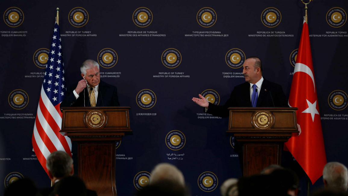 Turkish foreign minister and Tillerson