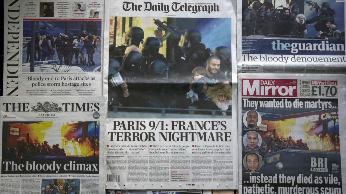 British papers Charlie Hebdo attack Paris France