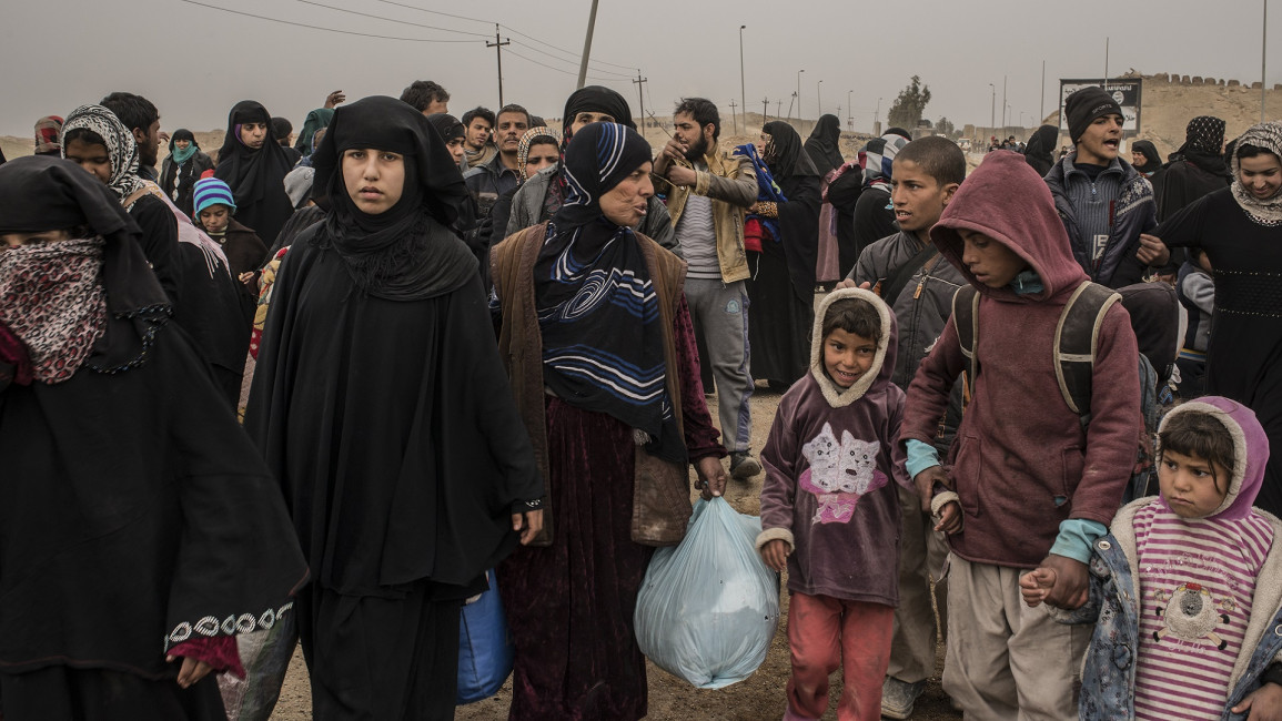 Mosul fleeing civilians GETTY