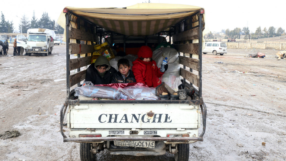 Displaced SYrians Aleppo -- AFP
