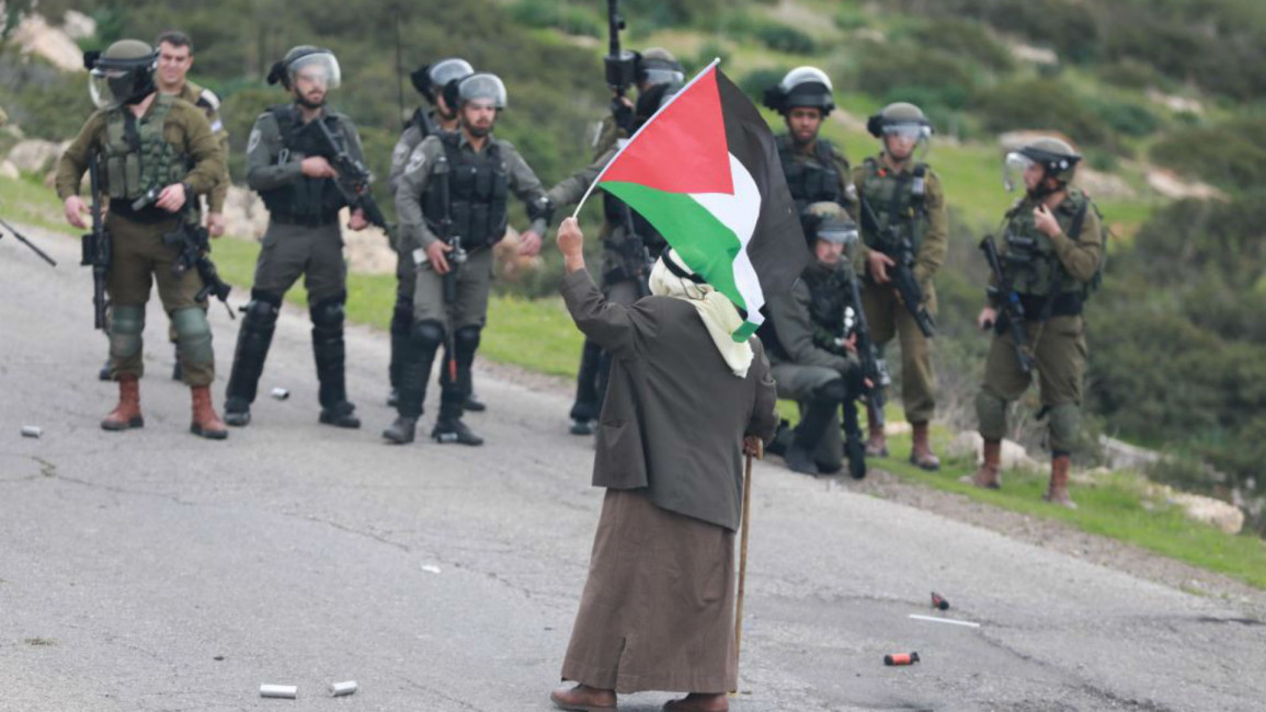 Palestinian protest flag - AFP