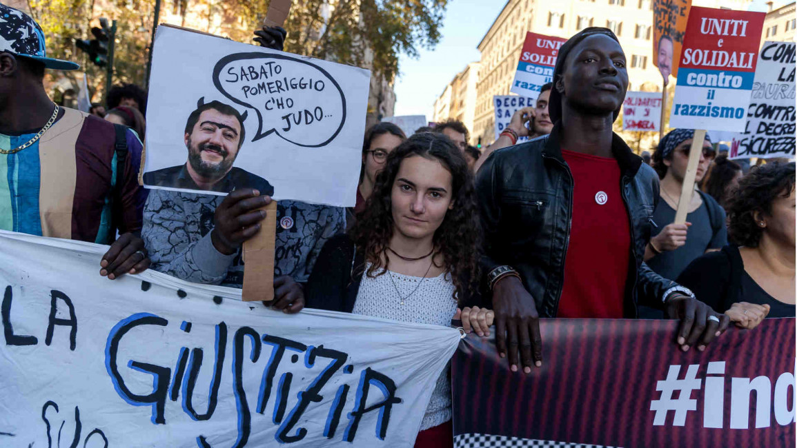 Thousands protested in Rome during national demonstration against racism