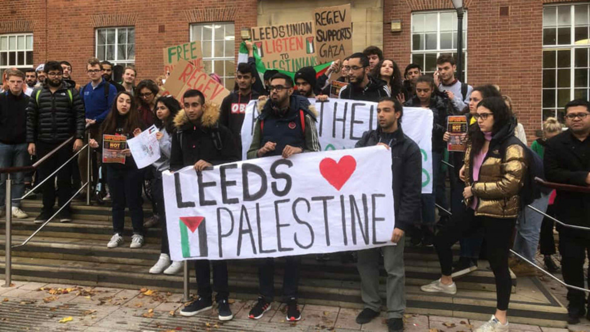 Leeds uni protest BDS - Facebook