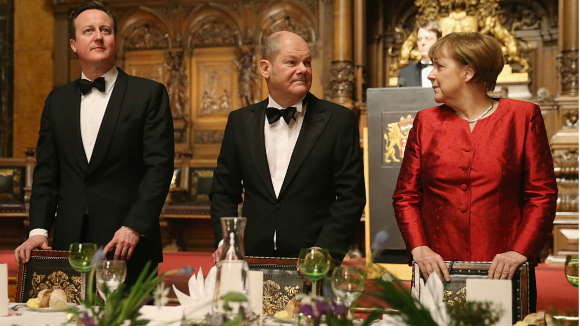 Merkel and Cameron dinner