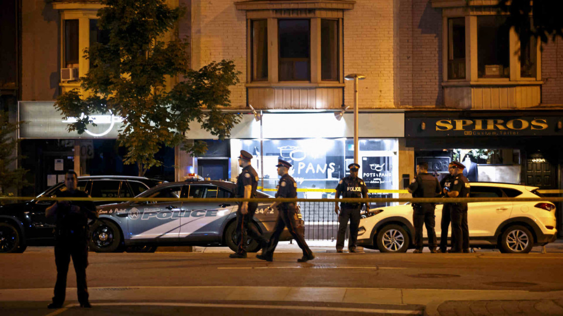 Crime scene after shooting in Toronto's Greektown
