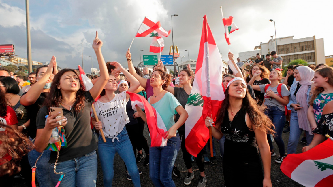 Women protest Lebanon - Getty