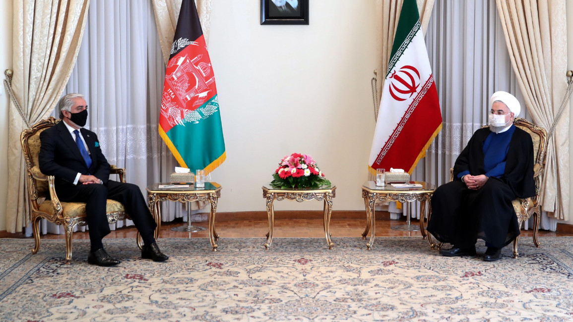 Iranian President Hassan Rouhani meets Abdullah Abdullah,