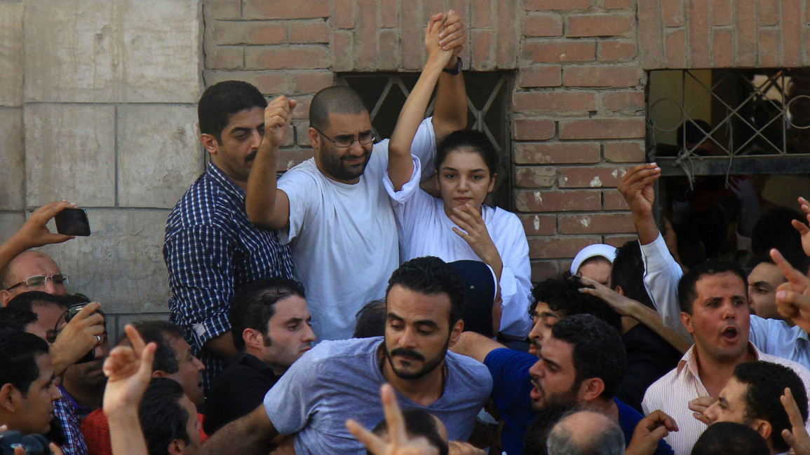 Sana Seif and Alaa Abdel Fattah [AFP]