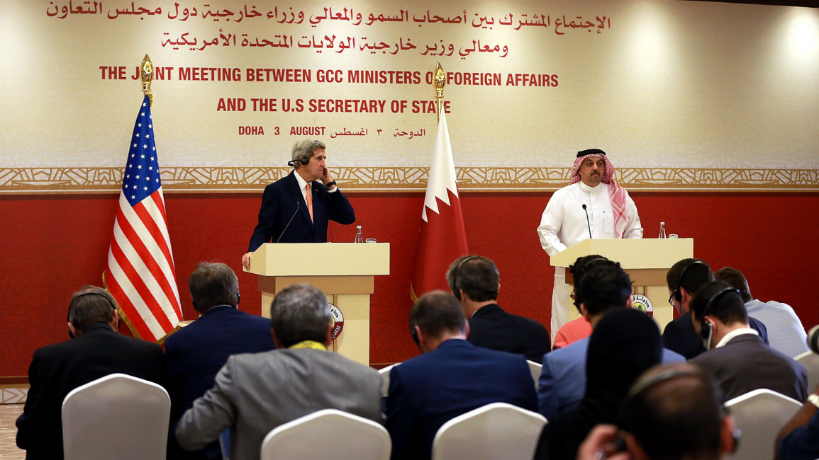 Kerry and al-Attiyah - Doha talks