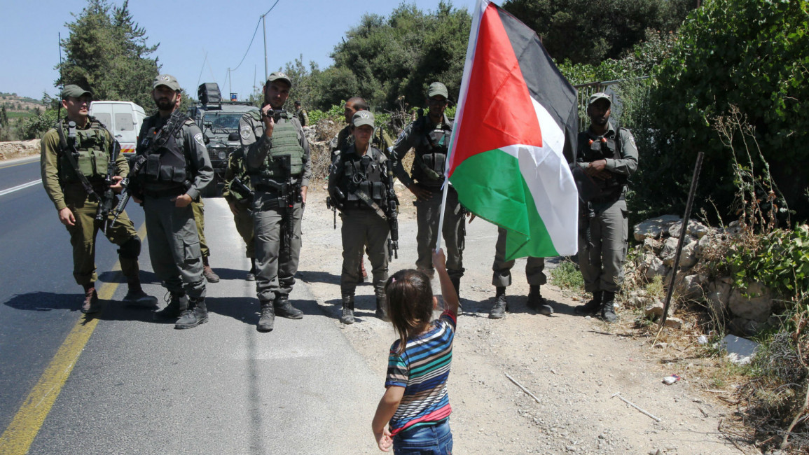 Palestinian flag child