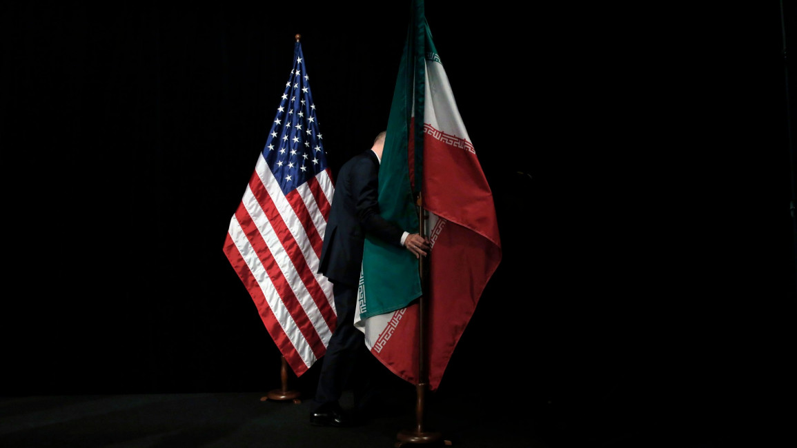 Iran US flag -- getty