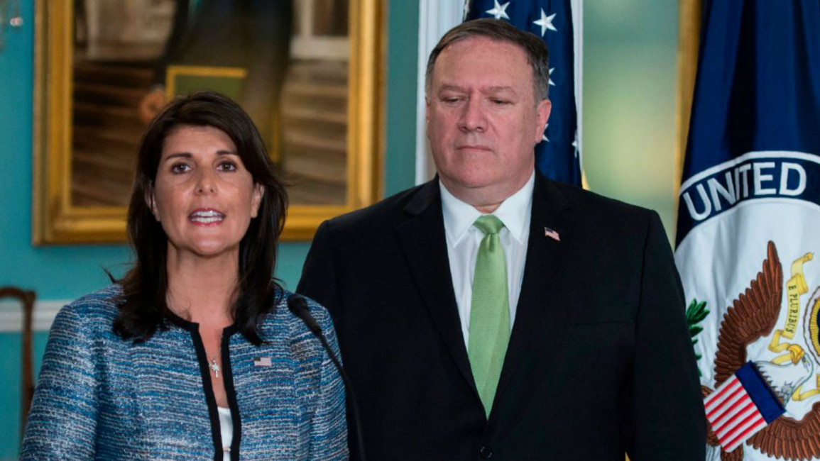 Haley and Pompeo leave UNHRC - AFP