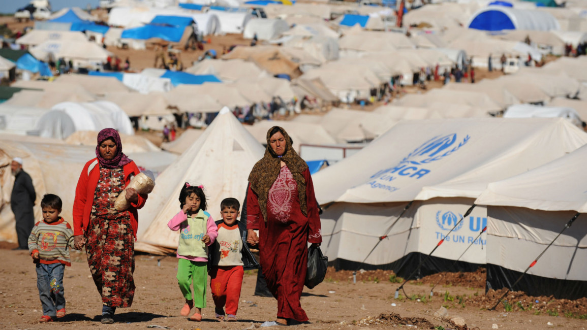 syria humanitarian aid camp afp