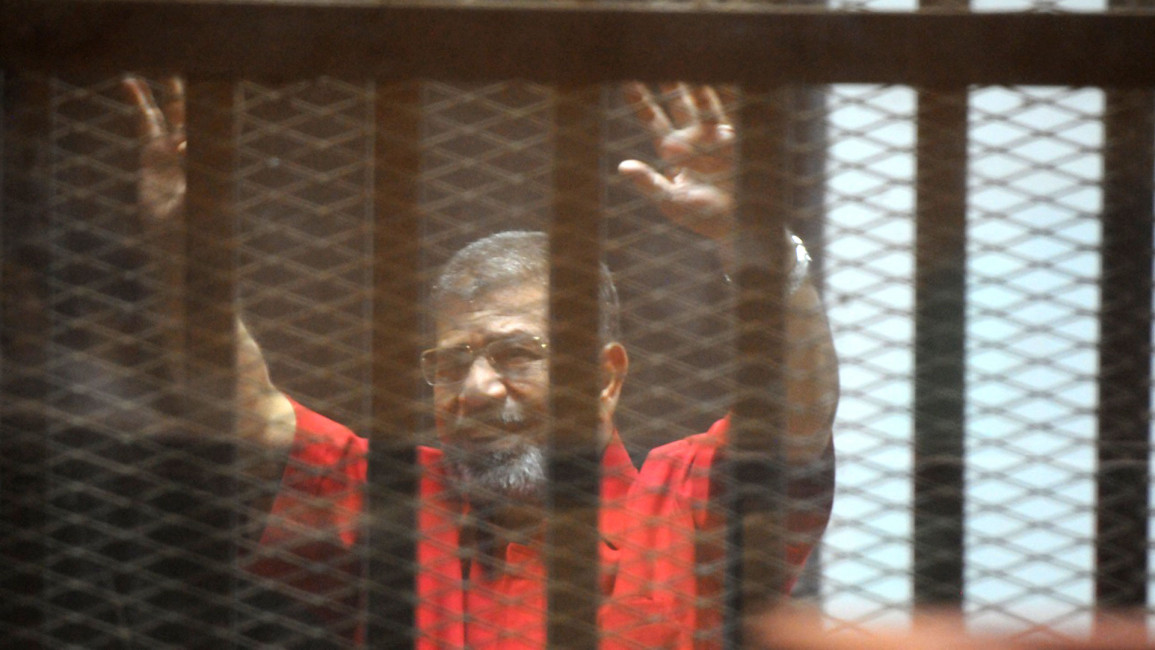 الرئيس المصري المعزول مرسي خلال قضية-التخابر مع قطر 