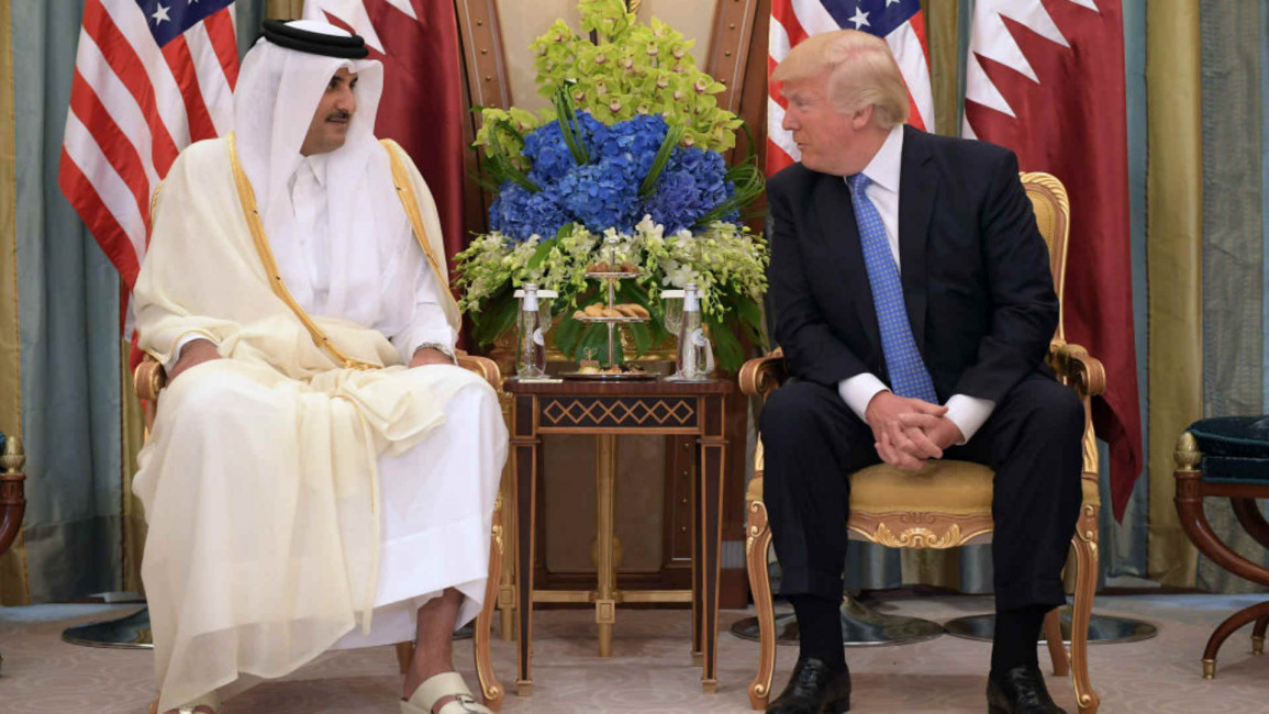 Trump and Tamim Bin Hamad al Thani - AFP