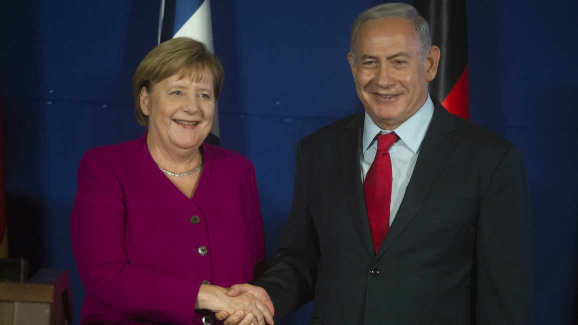 Merkel Netanyahu -- Getty