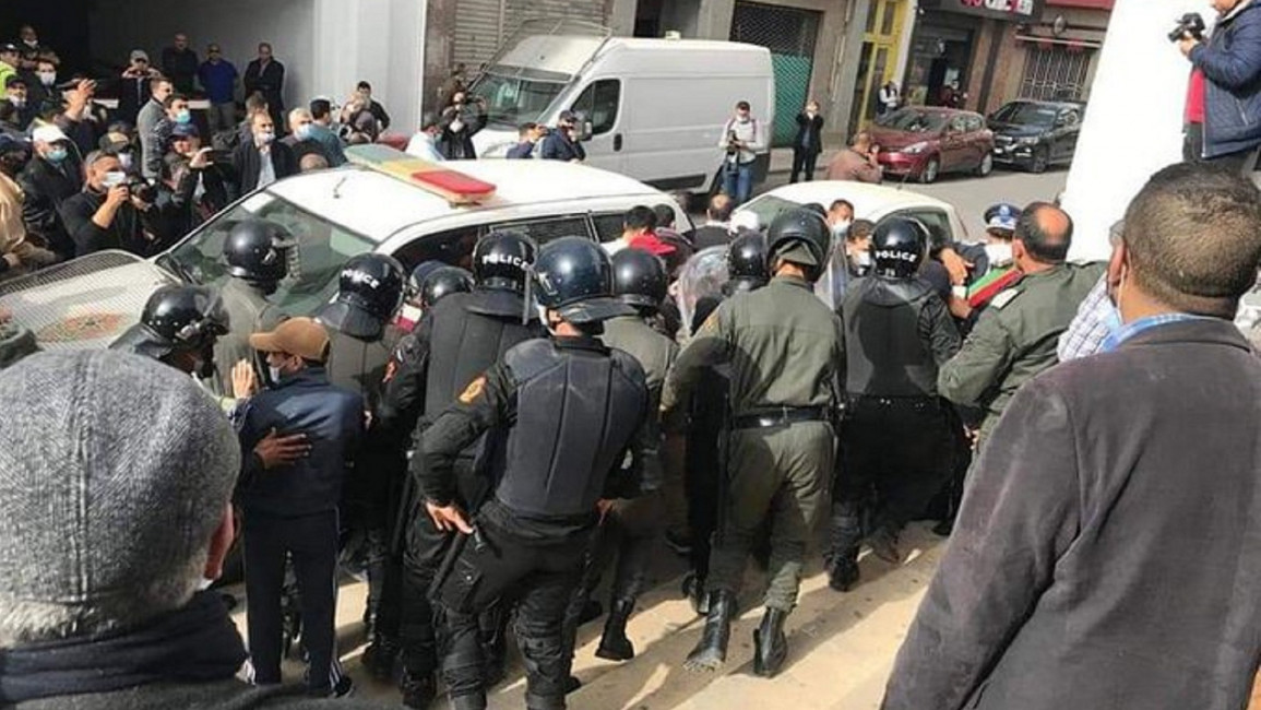 morocco police demo