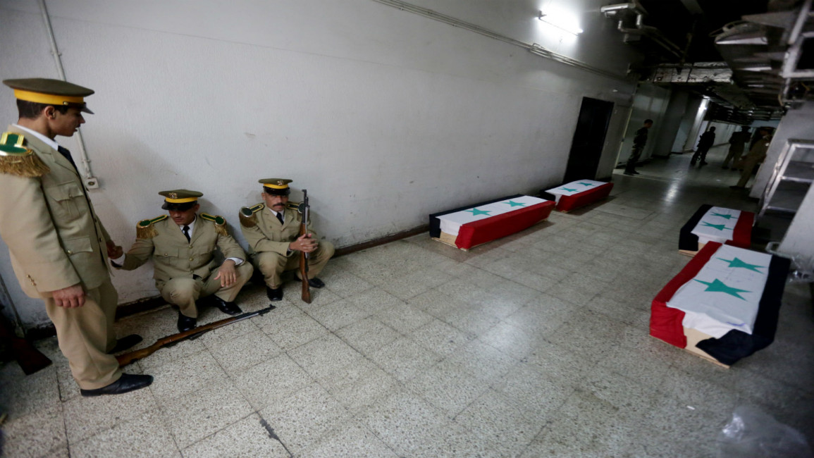 Syrian soldiers coffins AFP