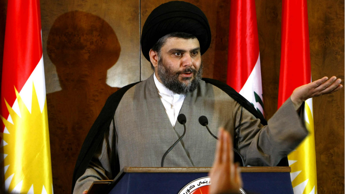 Moqtada al-Sadr gives a press conference