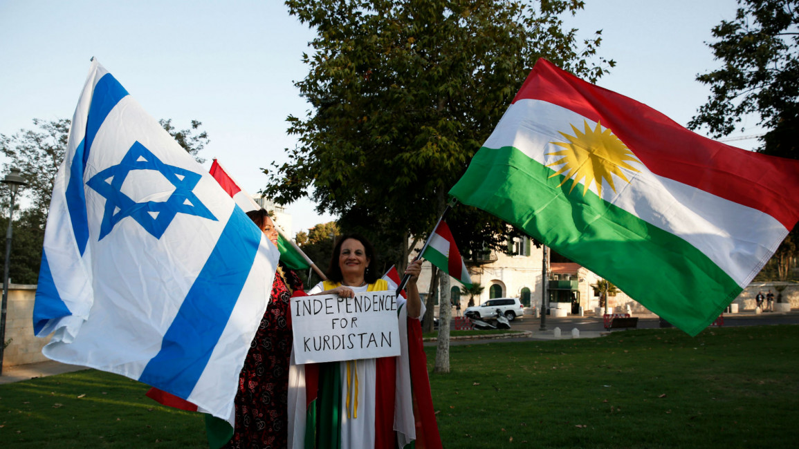 Israeli Kurdish flags