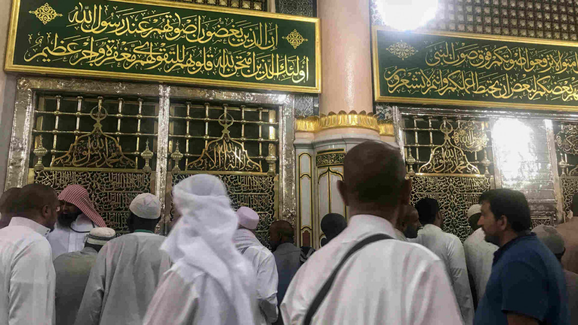 Muslim Pilgrims at Masjid al-Nabawi