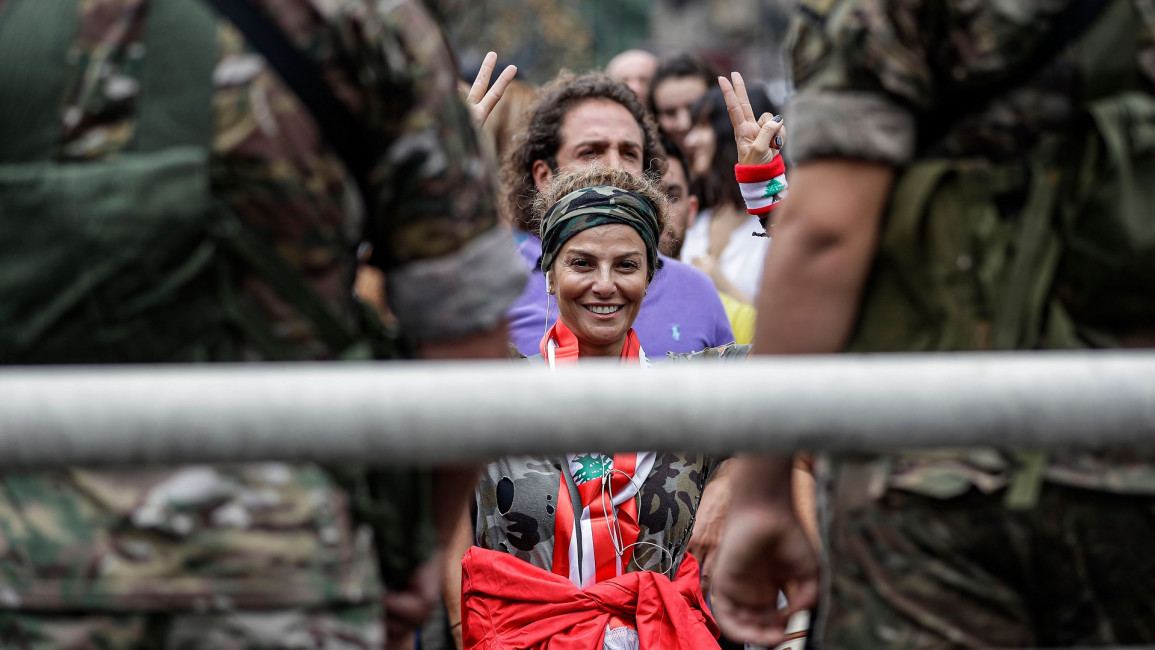 Lebanese army protestor