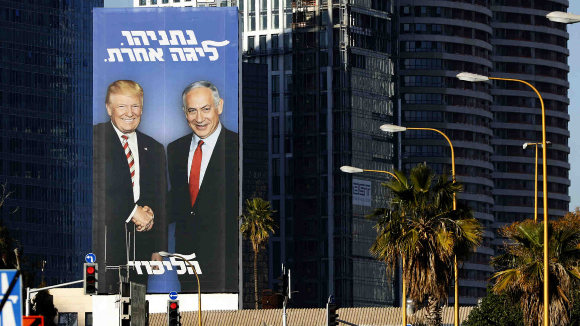 Trump Netanyahu billboard - Getty