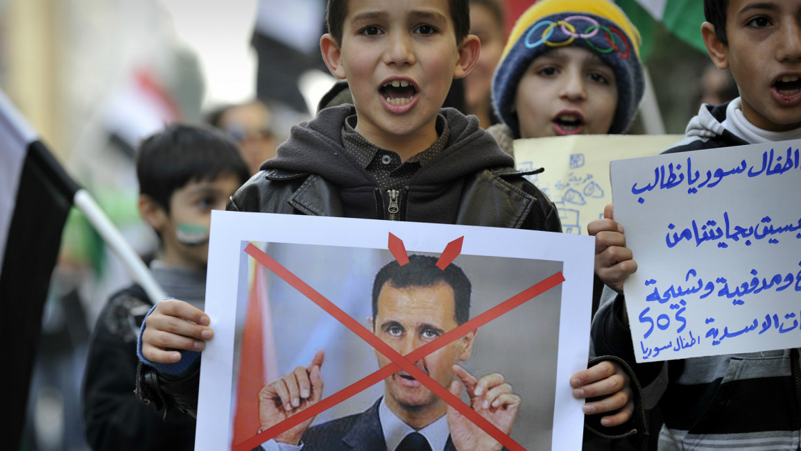 Bashar al-Assad protest