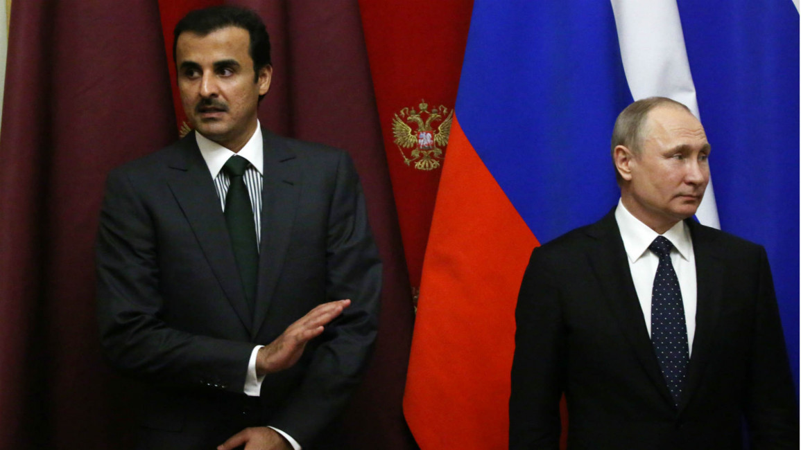 Putin receives Emir of Quatar at the Kremlin