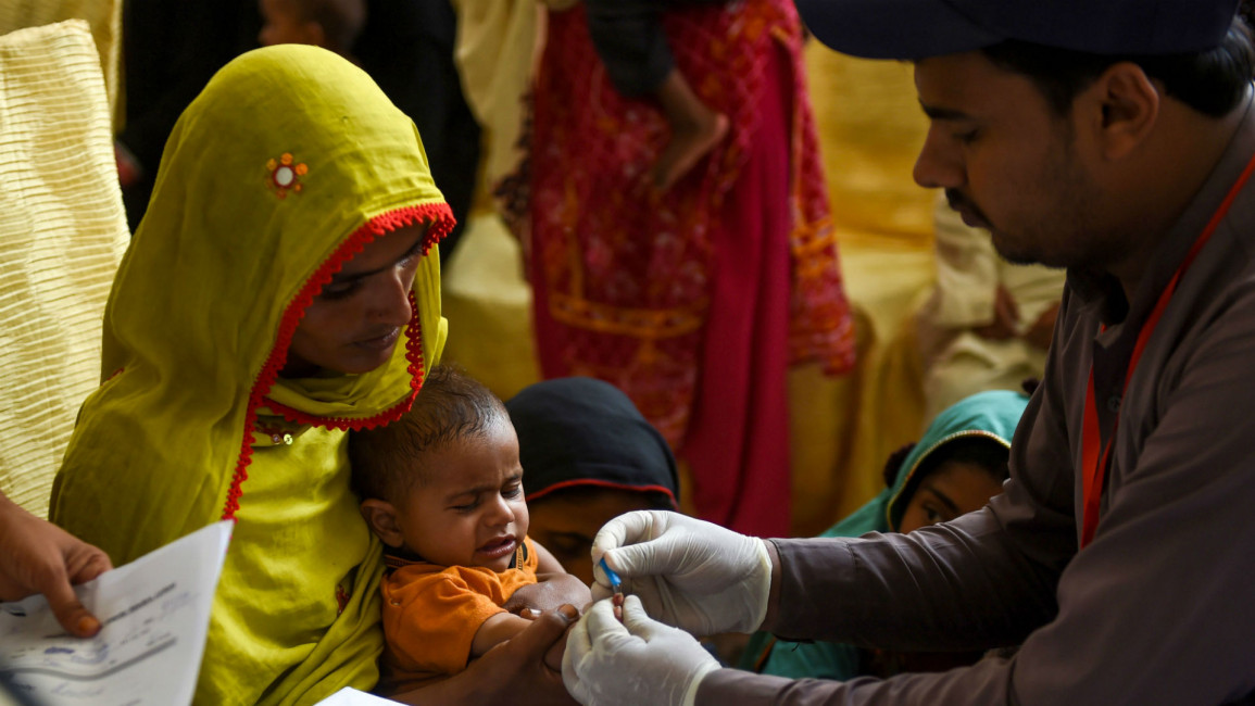 HIV test baby Pakistan -AFP