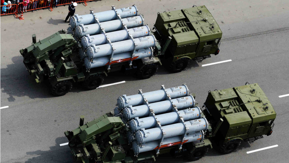 S-300 air defense missile systems during a military parade