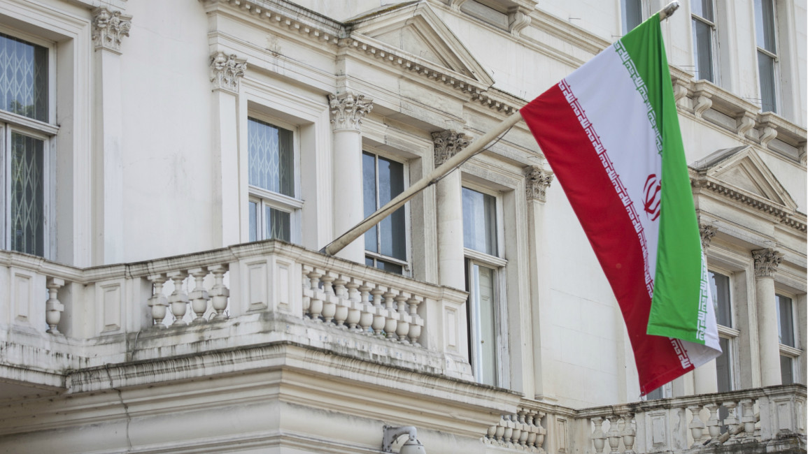 Iranian flag at London embassy
