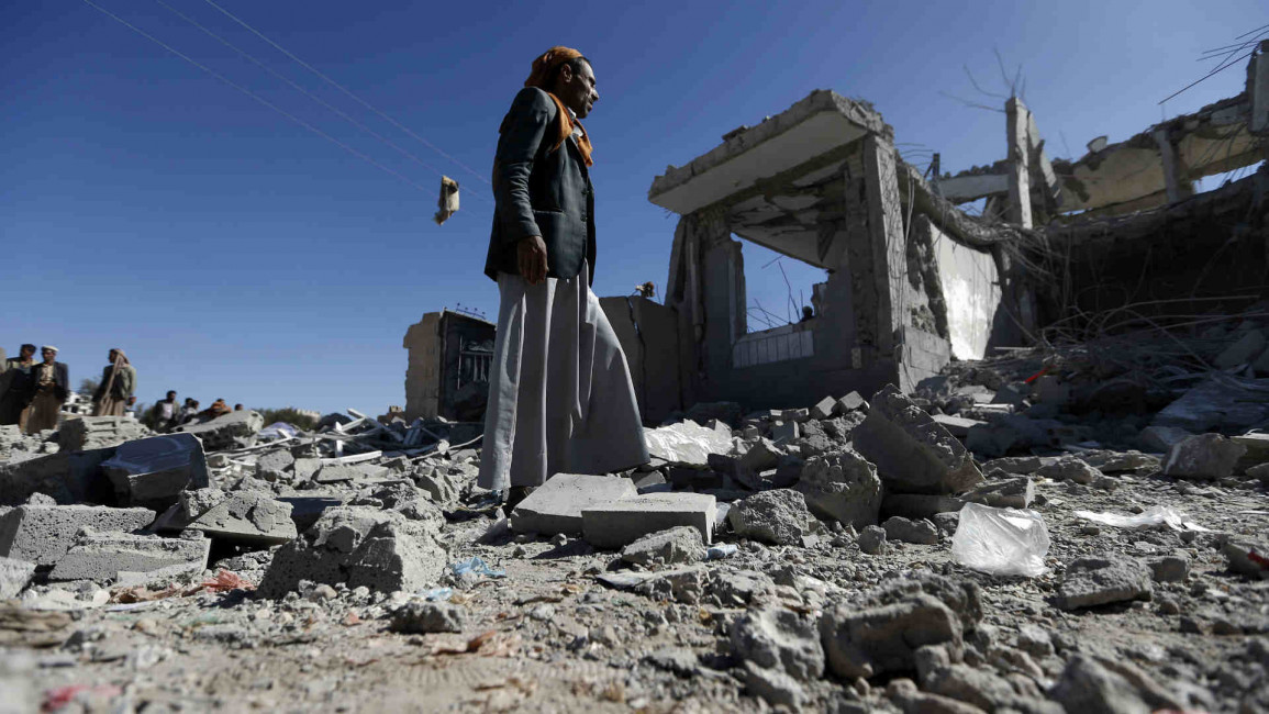 Aftermath of Saudi airstrike in Sanaa, Yemen