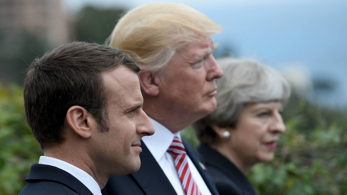 Trump Macron May - Getty