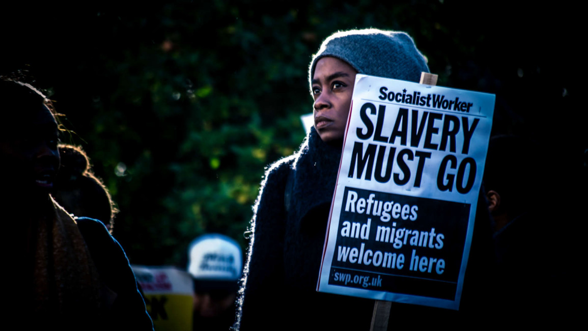 anti-slavery protester london nurphoto