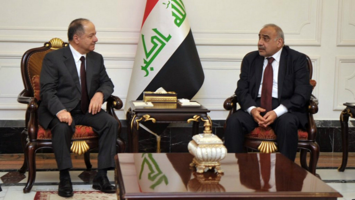 Iraq PM and Barzani [Twitter]