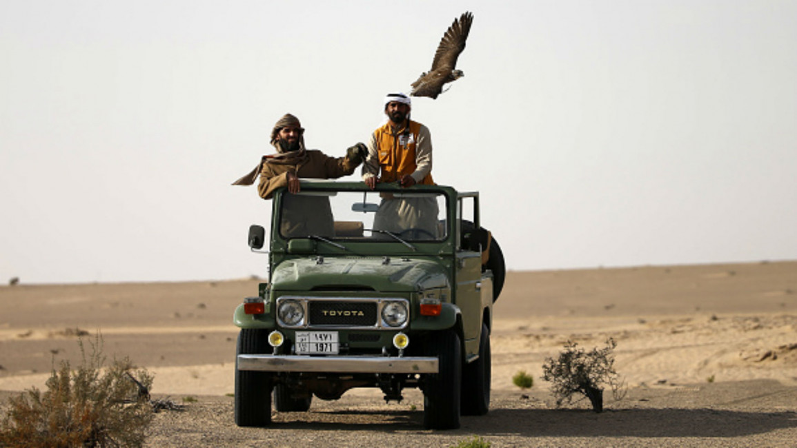 Qatari hunters [AFP]